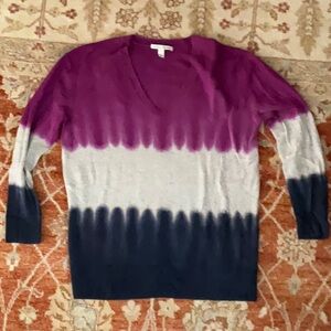 Cute tie dye effect 100% cashmere sweater sz L